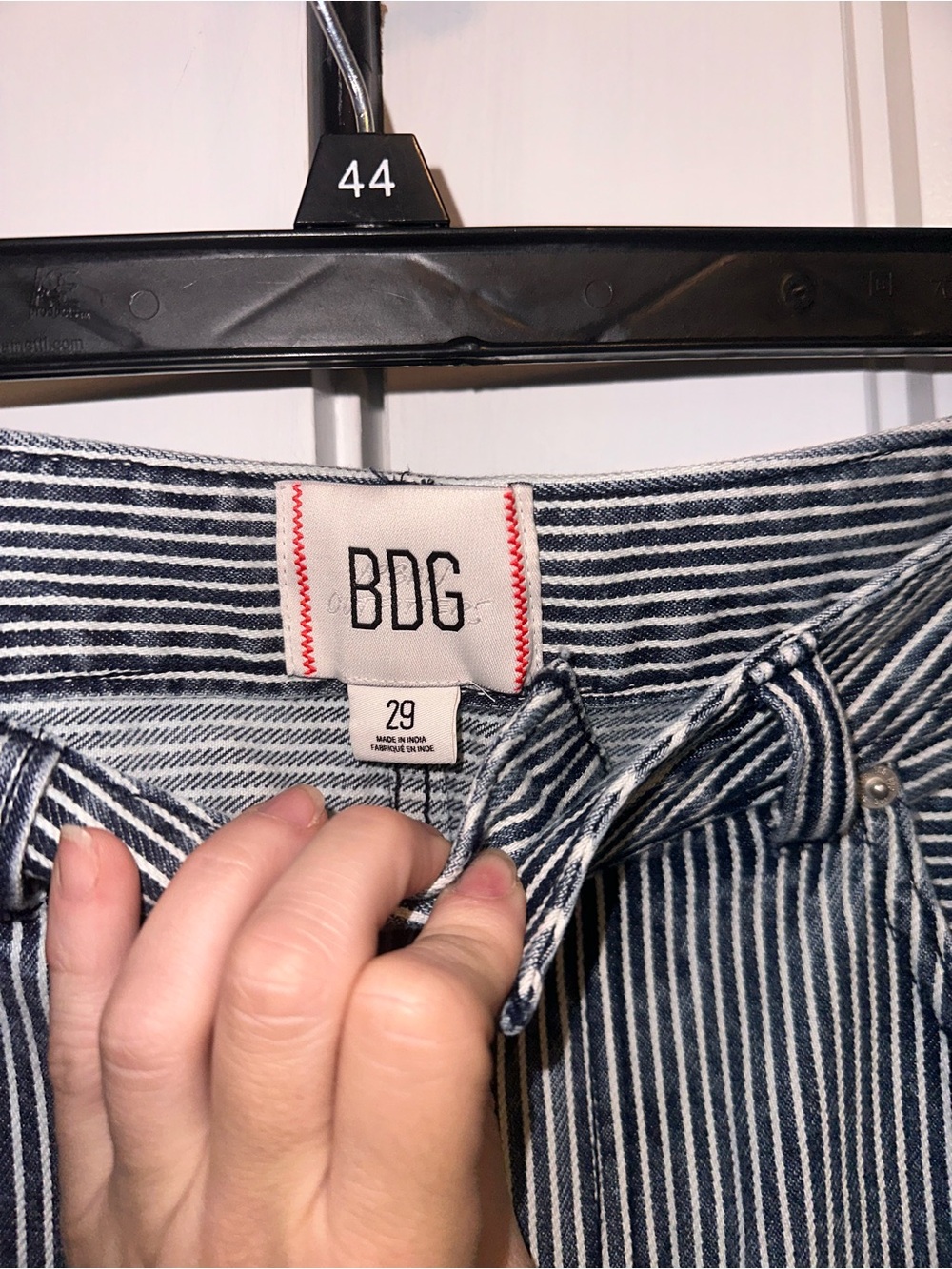 BDG Size 29 Women's High-Rise Wide Leg Jeans in Blue & White Stripe - Picture 6 of 13
